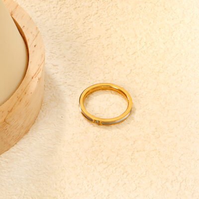 Solitaire Accent Band Ring