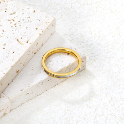 Solitaire Accent Band Ring
