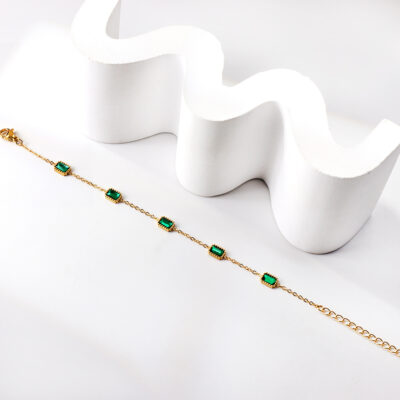 IMG_0325- Emerald Station Chain Bracelet