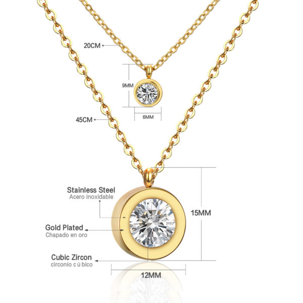 Double Layer Halo Crystal Necklace