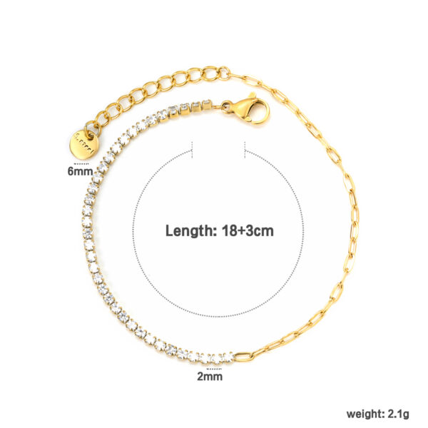 2P2A0491- Half Tennis Chain Gold Bracelet