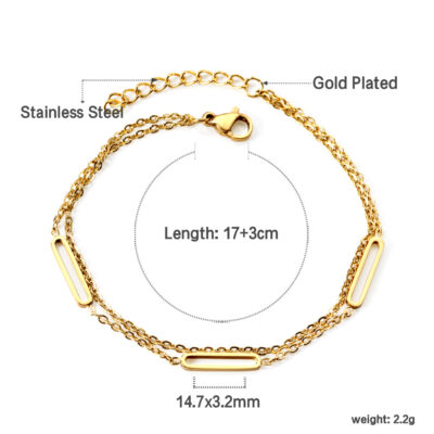Double Layer Bar Chain Bracelet