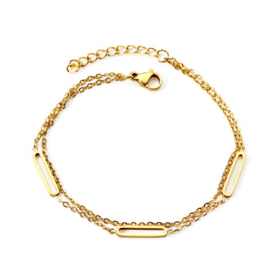 Double Layer Bar Chain Bracelet