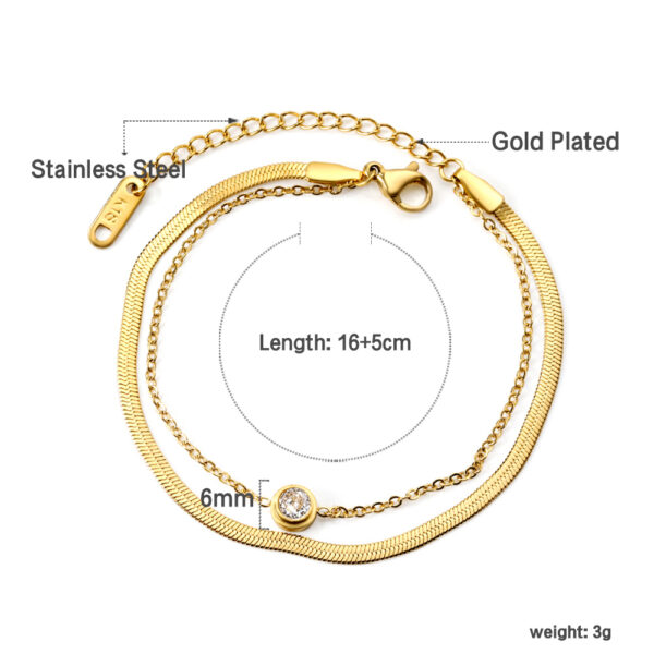 2P2A1338- Double Layer Snake Chain Bracelet