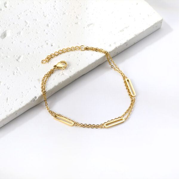 Axora Double Layer Bar Chain Bracelet Double Layer Bar Chain Bracelet