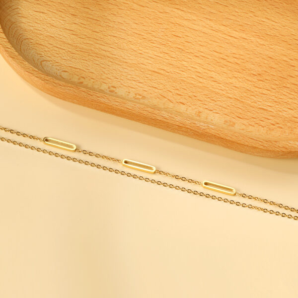 Double Layer Bar Chain Bracelet