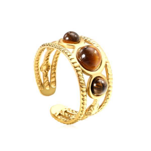 Tiger Eye Adjustable Ring