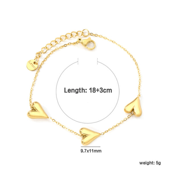Puffy Heart Station Bracelet