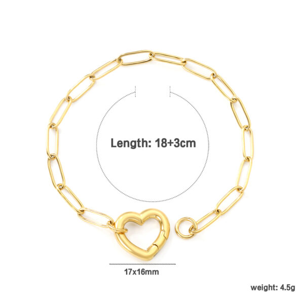 Heart Clasp Paperclip Bracelet