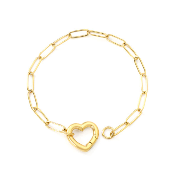 Heart Clasp Paperclip Bracelet