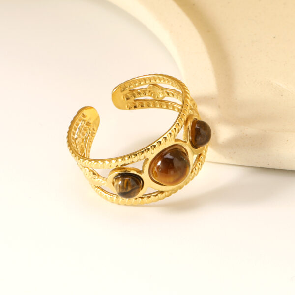 Tiger Eye Adjustable Ring