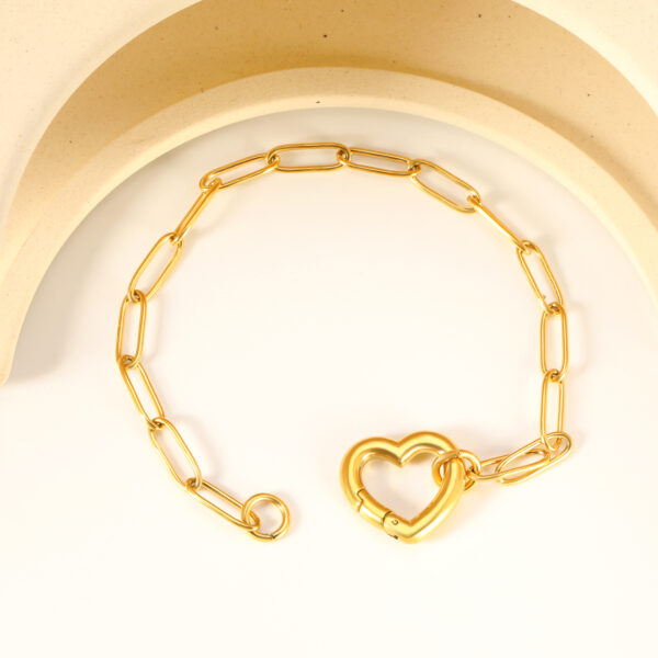 Heart Clasp Paperclip Bracelet