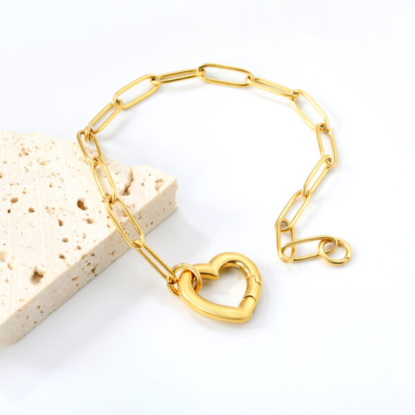 Heart Clasp Paperclip Bracelet