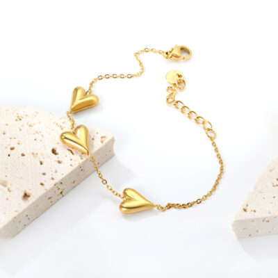 Puffy Heart Station Bracelet
