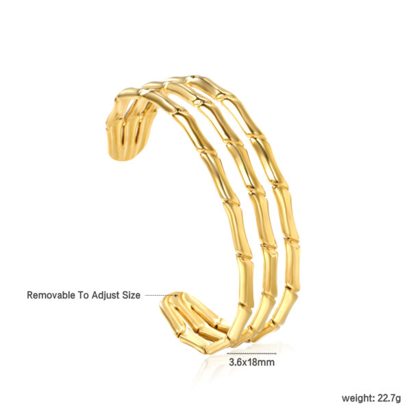 2P2A3176- Triple Row Bamboo Cuff Bracelet