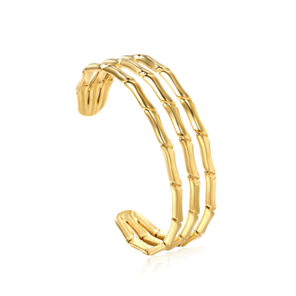 2P2A3176 Triple Row Bamboo Cuff Bracelet