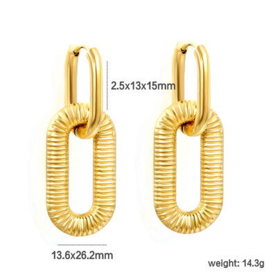 Textured Link Drop Earrings