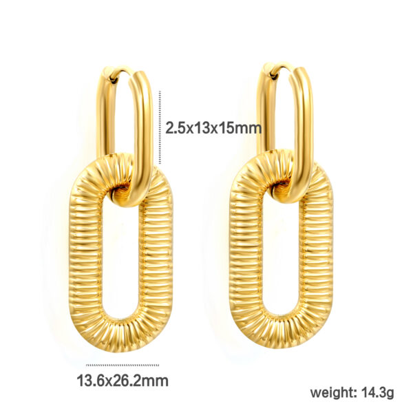 Textured Link Drop Earrings