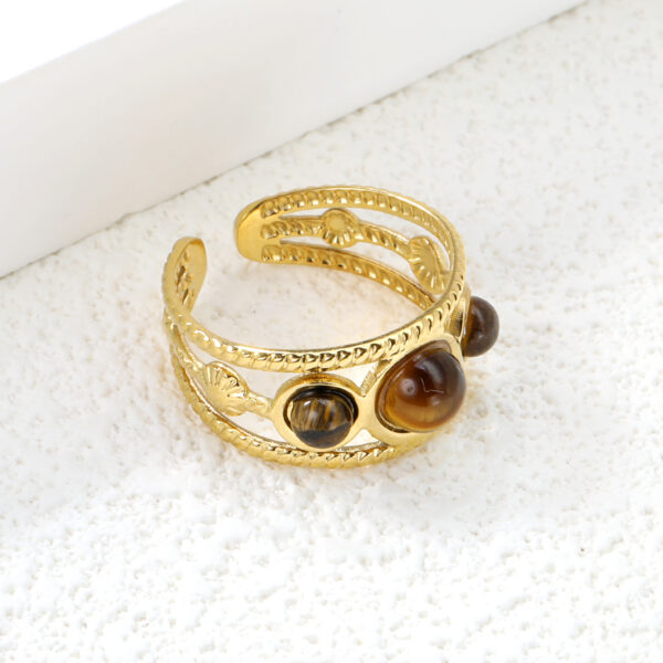Tiger Eye Adjustable Ring