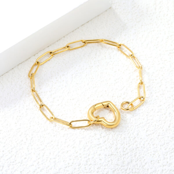 Heart Clasp Paperclip Bracelet