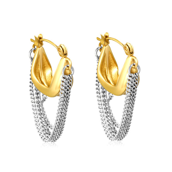 Gold & Silver Chain Hoop Earrings
