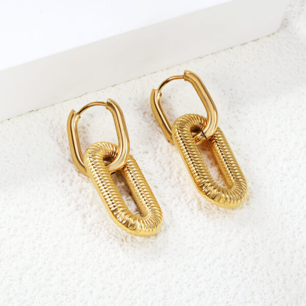 Textured Link Drop Earrings
