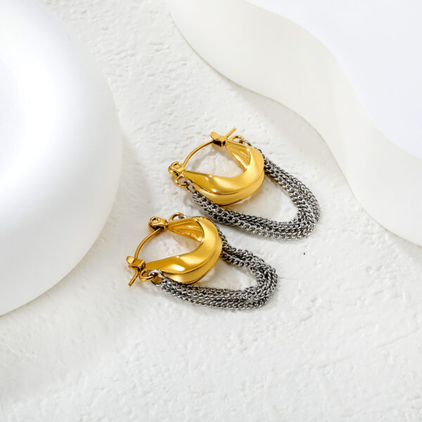 Gold & Silver Chain Hoop Earrings