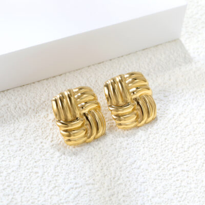 Woven Knot Stud Earrings