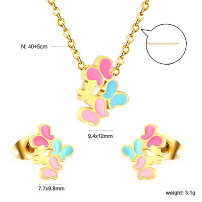 2P2A4780- Pastel Butterfly Jewelry Set