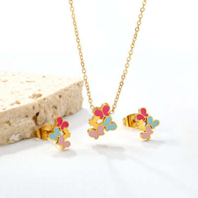 Axora Pastel Butterfly Jewelry Set Pastel Butterfly Jewelry Set