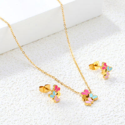 2P2A5156 Pastel Butterfly Jewelry Set