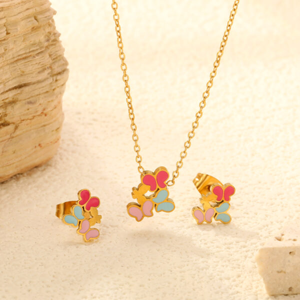 2P2A5238 Pastel Butterfly Jewelry Set