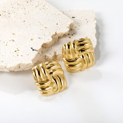Woven Knot Stud Earrings