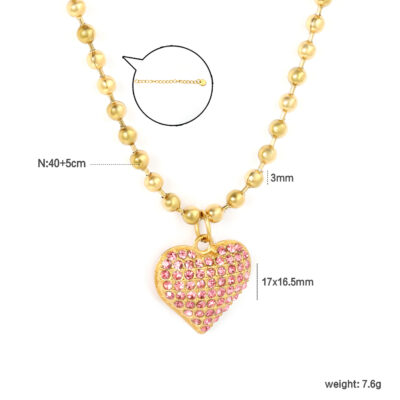 2P2A6080-1 Pink Gold Sparkling Heart Set