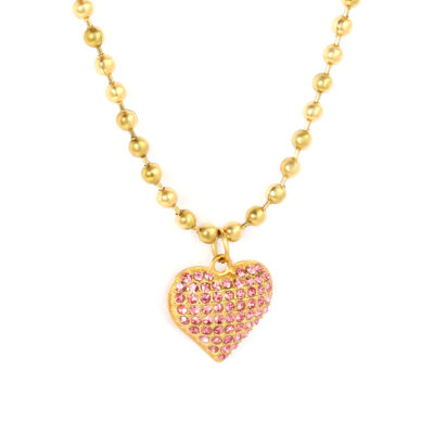 2P2A6080 Pink Gold Sparkling Heart Set