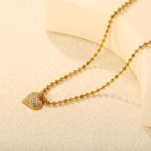 Gold Pavé Heart Pendant Necklace