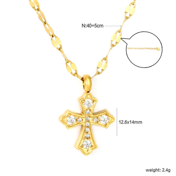 Gold Crystal Cross Necklace