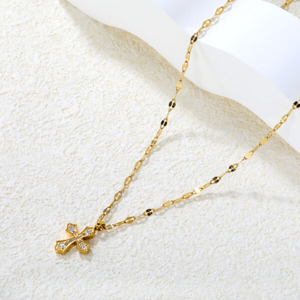 Axora Gold Crystal Cross Necklace Gold Crystal Cross Necklace