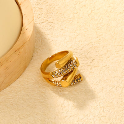 Gold Pavé Wrap Ring