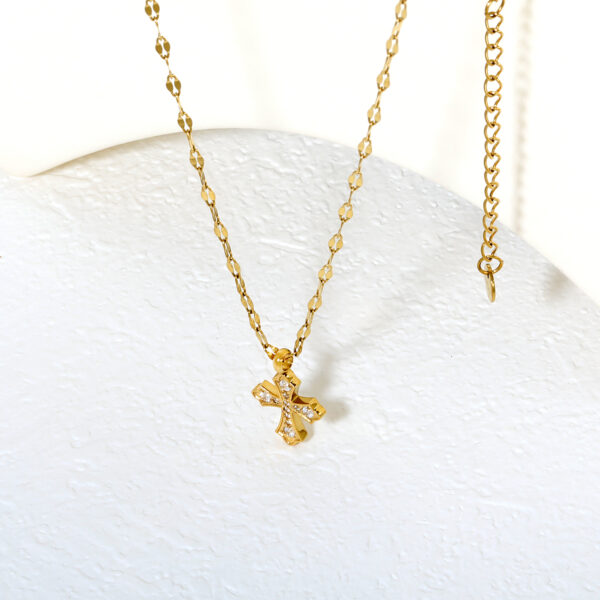 Gold Crystal Cross Necklace