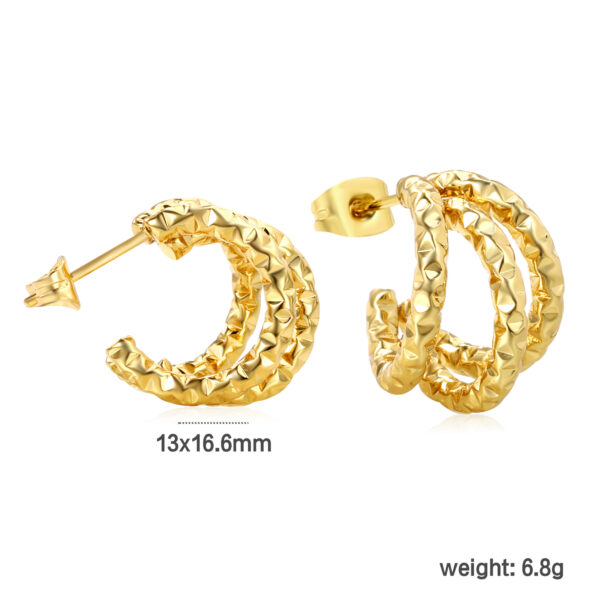 Textured Open Hoop Earrings