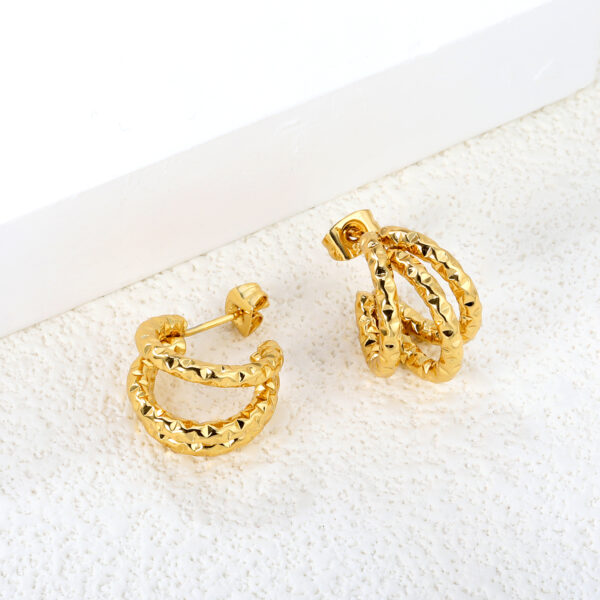 Textured Open Hoop Earrings