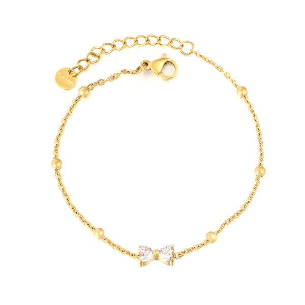 2P2A7678 Double heart Crystal Beaded Bracelet