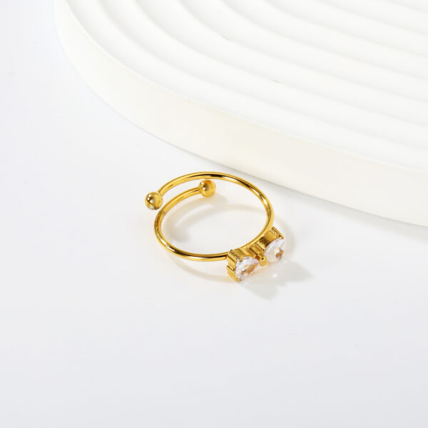Double Heart Open Ring