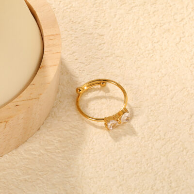 Double Heart Open Ring