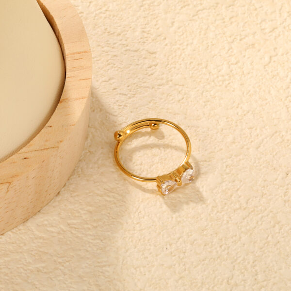 Double Heart Open Ring