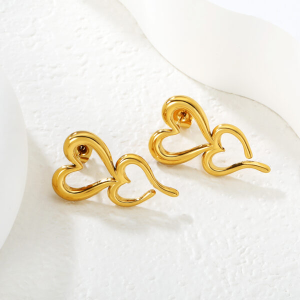 Double Heart Drop Earrings