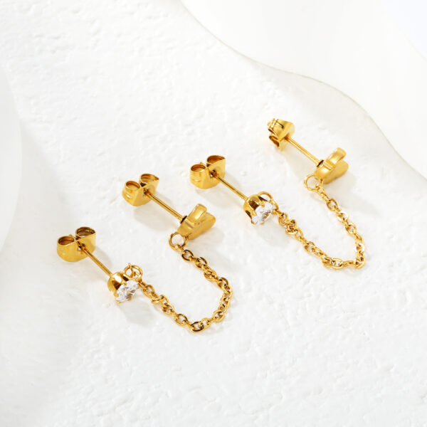 Butterfly Chain Stud Earrings