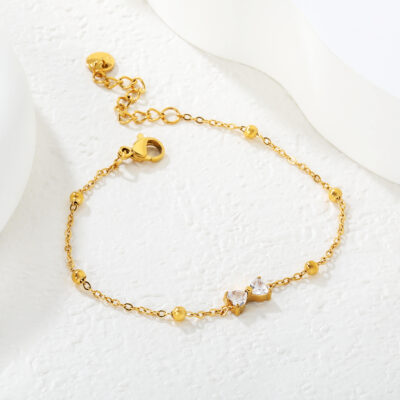 2P2A7905 Double heart Crystal Beaded Bracelet
