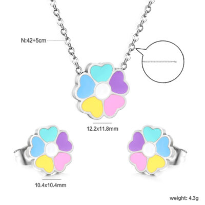2P2A8208-S- Pastel Flower Jewelry Set